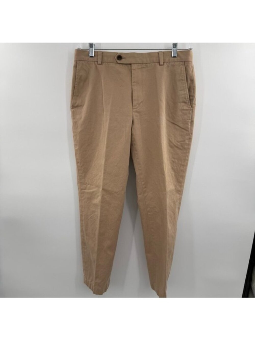 Brooks Brothers Milano Khaki Pants Mens Size W33 L30 Slim Fit Cotton Chinos Tan